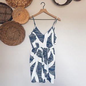 NWT Blue & white color block Romper